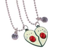 Colgante de amistad, regalo de amistad, aguacate, corazón, cadena de clavícula, collares para mejores amigas, joyería encantadora, collares a juego, Medio, como se describe, como se describe