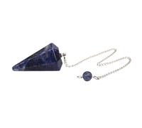 Colgante de amuleto de cadena de piedras preciosas naturales, decoración de cristal, sodalita azul