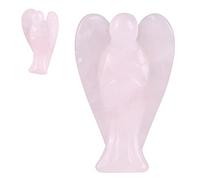 Colgante de ángel de Cristal Hecho a Mano para la Tranquilidad y la Concentración, Regalo de Piedra Curativa Cargada de Energía Natural para Sus Seres Queridos (Ángel de cuarzo rosa de 2