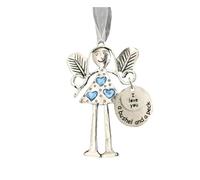 Colgante de ángel de metal cerca o en la distancia que siempre estará en mi corazón. Adorno de ángeles para amigos. Colgante de visión trasera de coche (A, talla única)