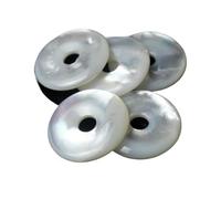 Colgante de anillo nácar concha blanca redonda agua mar Natural, 5 uds., for fabricación joyería, collar y pendientes DIY para joyería haciendo bricolaje(20mm)