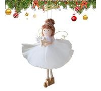 Colgante de árbol - Adorno de niña ángel para dormitorio, alas doradas con acabado delicado, exhibición de vacaciones para granja, cocina, pared, cafetería, restaurante, puerta, 5.5 x 4.3 x 1.2