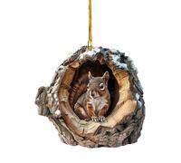 Colgante de árbol de acrílico, decoraciones de árbol de Navidad en forma de animales,Naranjagutanes Ardillas Lemurianas Dinosaurios Adorno de Navidad - Decoración de animales de acrílico para árboles