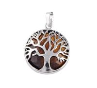 Colgante de árbol de la vida hecho a mano para mujer, collares, piedra natural, blanco, púrpura, cristal, rosa, cuarzo, reiki, encanto, joyería, piedra de ojo de tigre