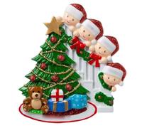 Colgante de árbol de Navidad - Adorno familiar personalizado, decoración navideña personalizada | Decoración colgante de árbol genealógico, adorno navideño único con nombres familiares para decoración