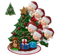 Colgante de árbol de Navidad - Adorno familiar personalizado, decoración navideña personalizada | Decoración colgante de árbol genealógico, adorno navideño único con nombres familiares para decoración