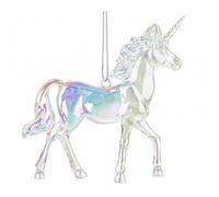 Colgante de árbol de Navidad con diseño de unicornio iridiscente con diseño de cuento de hadas mágico