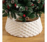 Colgante de Árbol de Navidad, Falda de Árbol de Peluche de Fieltro Sintético, Anillo de Árbol Suave y Esponjoso para una Decoración Cálida y Acogedora de Navidad (C)