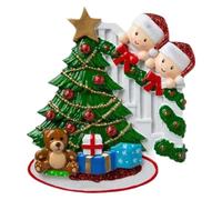 Colgante de árbol de Navidad familiar - Adorno personalizado, decoración de árbol genealógico personalizado | Adornos navideños personalizados para vacaciones, colgante único para árbol de Navidad par