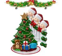 Colgante de árbol de Navidad familiar - Adorno personalizado, decoración de árbol genealógico personalizado | Adornos navideños personalizados para vacaciones, colgante único para árbol de Navidad par