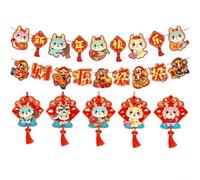 Colgante de bandera de Año Nuevo con temática de dragón para espacios de celebración interiores, incluyendo escuelas y áreas de acción (1)