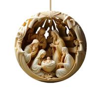 Colgante de belén - de Navidad acrílico en 2D, juego de decoración religiosa, de ventana colgante | Colección de escenas de invierno, arte de pared de temporada, espejo de Navidad,