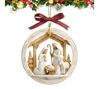 Colgante de Belén de Navidad, colgante religioso de acrílico plano cristiano - Decoración para el árbol de Navidad - Para decoración del día festivo Interior Apartamento Chimenea Sala de Estar