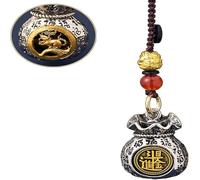 Colgante de bolsa de dinero con diseño del Dios de la Riqueza del Dios del zodiaco de la riqueza, colgante giratorio de bolsa de la suerte, colgante giratorio de bolsa de bendición, colgante vintage