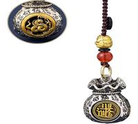 Colgante de bolsa de dinero con diseño del Dios de la Riqueza del Dios del zodiaco de la riqueza, colgante giratorio de bolsa de la suerte, colgante giratorio de bolsa de bendición, colgante vintage