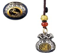 Colgante de bolsa de dinero con diseño del Dios de la Riqueza del Dios del zodiaco de la riqueza, colgante giratorio de bolsa de la suerte, colgante giratorio de bolsa de bendición, colgante vintage