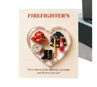 Colgante De Bolsillo Para Bombero - Decoración De Escritorio De Bombero Acrílico De 3,15 X 1,77 Pulgadas, Pequeña Tarjeta Emocional Para Niños, Adultos, Familiares Y Amigos | Cumpleaños Halloween Hoga