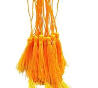 Colgante de Borla 32 borlas de Seda 13 cm for marcar Libros, Juego Mini, Colgantes Hechos a Mano for Hacer Joyas y Manualidades(Gold yelliow)