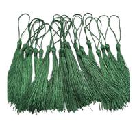 Colgante de Borla 32 borlas de Seda 13 cm for marcar Libros, Juego Mini, Colgantes Hechos a Mano for Hacer Joyas y Manualidades(Deep Green)