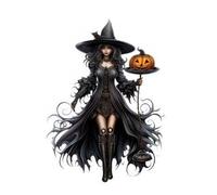 Colgante de bruja gótica, acrílico 2D para espejo retrovisor de coche, adorno gótico espeluznante para colgar en el coche, adorno vintage