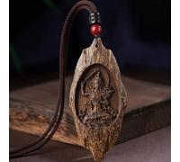 Colgante De Buda De Madera De Agar, Deidad Guardiana del Zodíaco, Adorno Feng Shui,A