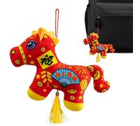 Colgante De Caballo Para Bolso - Muñeca De Peluche China Colgante,Estampado Folklórico De Significado Auspicioso Caballo Del Año Nuevo Lunar | para Niños Cumpleaños Coche Mujeres Hombres Familia Novia