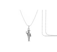Colgante de cadena de plata de ley (92,5% de pureza) de Dios Krishna (colgante con cadena de cuerda) para hombres y mujeres, medallón de cadena de plata pura del Señor Krishna para buena salud y