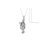 Colgante de cadena de plata de ley (92,5% de pureza) Dios Krishna (colgante con cadena) para hombres y mujeres de plata pura Lord Krishna cadena medallón para salud y riqueza, S, Plata esterlina