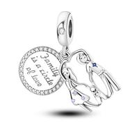 Colgante de cadena de seguridad de plata de ley 925 compatible con pulseras Pandora Moments