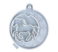 Colgante de cadena hecho a mano para decoración de joyas, resina epoxi, árbol de Navidad, caballo, accesorios de regalo, colgante de caballo de silicona