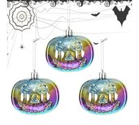 Colgante de calabaza para árbol de Navidad, 3 unidades de decoración de calabaza para otoño, decoración para ramas, puerta de casa, reunión familiar con diseño espeluznante