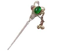 Colgante de campana de jade con incrustaciones de plata tibetana china de 16 cm
