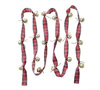 Colgante de campana de lazo de Navidad con diseño artístico de lazo, hecho de tela y metal, diseñado para colgar en árboles y coronas durante tiempos festivos (C)