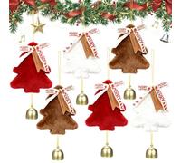 Colgante de Campanas de árbol de Navidad, 6 Piezas Colgante de Adornos para árbol de Navidad, Juego de decoración navideña para Fiestas Festivas en casa para niños