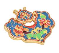 Colgante de Candado Artesanal Colorido, Colgante de Candado de Paz Moderno de Moda Estilo étnico Chino para Uso Diario para Bodas(Bloqueo de libélula de crisantemo)