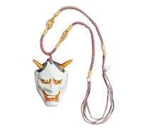 Colgante de cara de fantasma, colgante tradicional japonés para cubrir la cara, adorno tradicional de joyería aterradora para bolsa escolar, funda para teléfono móvil, Refer to description, Resina