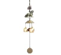 Colgante de carillón de viento de metal con mascota Pixiu de LM, campana de cobre, colgante japonés