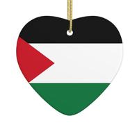 Colgante de cerámica con diseño de bandera del Estado de Palestina, decoración navideña para chimenea, oficina, es un regalo para familiares y amigos