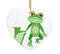 Colgante de cerámica con forma de corazón de Navidad con texto en inglés "YYHWHJDE el príncipe rana que dijo que te amaba", decoración de Navidad para árbol de Navidad, supermercado, hogar