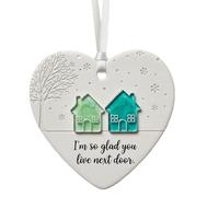 Colgante de cerámica de árbol de Navidad,Decoración de corazón de cerámica amor para Navidad | Decoración artística estacional para exhibición,Regalo para adolescentes adultos