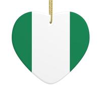 Colgante de cerámica de Navidad con diseño de bandera de Nigeria, decoración navideña para chimenea, oficina, es un regalo para familiares y amigos