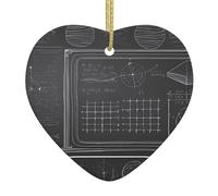 Colgante de cerámica para árbol de Navidad, 6,8 x 7,6 cm, pizarra HJFCZH con matemáticas, impreso fácilmente en centros comerciales y tiendas