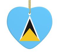 Colgante de cerámica para árbol de Navidad, diseño de bandera de WHJDPP de Santa Lucía para impresión de hogares, centros comerciales, supermercados y tiendas