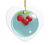 Colgante de cerámica para árbol de Navidad, diseño de cerezas YYHWHJDE en la burbuja, decoración de centros comerciales, supermercados, tiendas