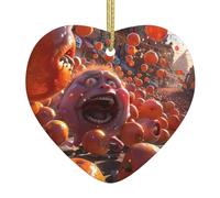 Colgante de cerámica para árbol de Navidad, diseño de frutas locas, agujeros cuidadosamente perforados, cuerda de metal