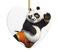 Colgante de cerámica para árbol de Navidad, diseño de panda gigante que conoce Kung Fu, decoración impresa, centros comerciales, supermercados, tiendas