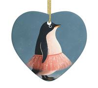 Colgante de cerámica para árbol de Navidad, diseño de pingüino HJFCZH en una pequeña falda, decoración de centros comerciales, supermercados, tiendas