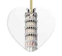 Colgante de cerámica para árbol de Navidad, diseño de Torre inclinada de Pisa en WHJDPP para impresión de hogares, centros comerciales, supermercados y tiendas