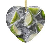 Colgante de cerámica para árbol de Navidad, diseño de YYHHAOFA Limes on the Rocks. Impreso diseñado específicamente para vacaciones de 3.1 x 3.1 pulgadas
