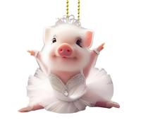 Colgante de cerdo swing - animal, decoración colgante de estética | Ornamento de figura de cerdo lindo de ACRYLIC AUTO ACRYLIC para pantalla de espejo retrovisor, acento de estilo agrícola cap